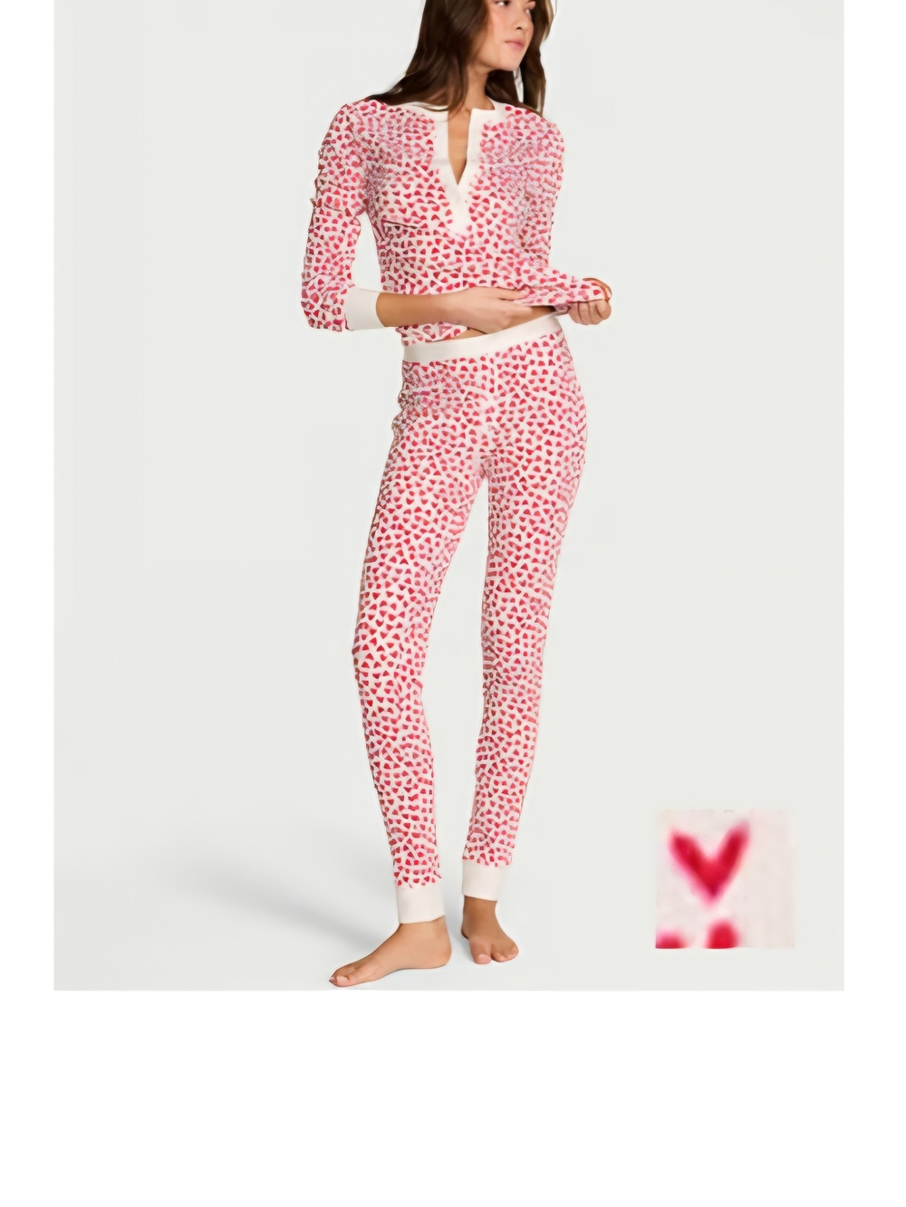Soft Thermal Henley Long Pajama Set